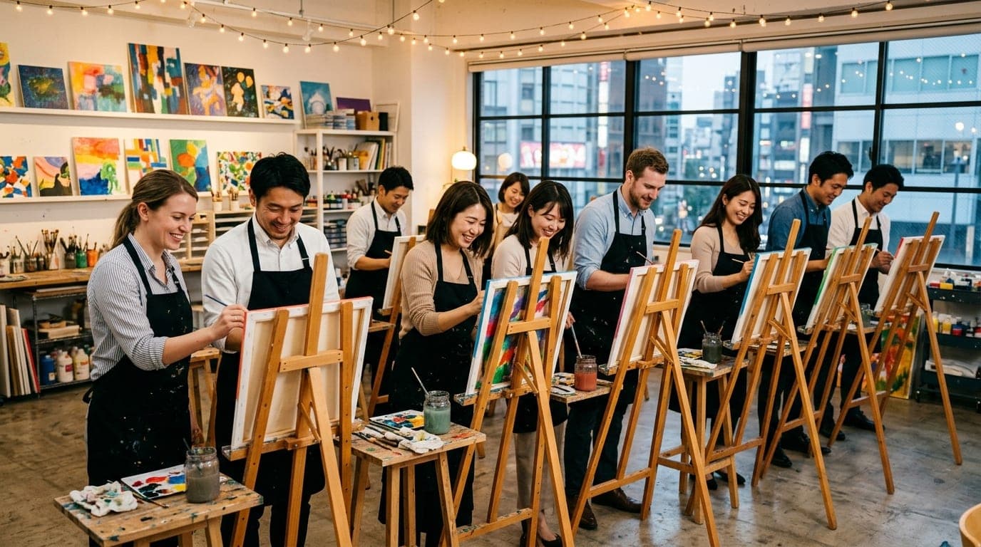 Team building art session at Artbar Tokyo