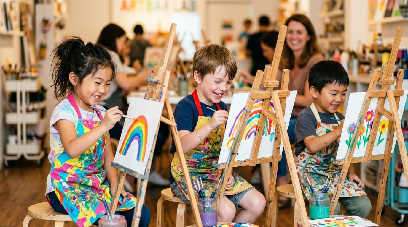 Creative Painting Classes for Kids paint and sip class at Artbar Tokyo