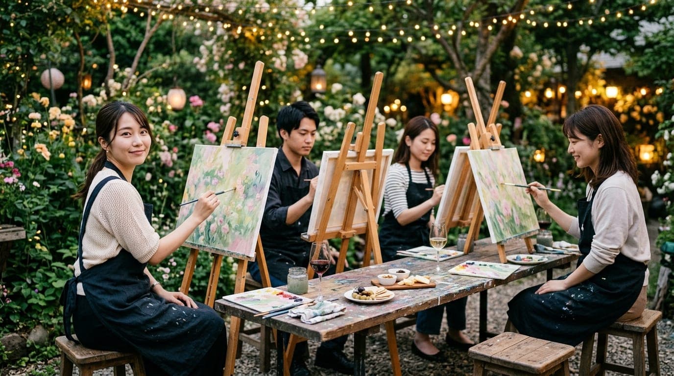 Claude Monet Paint and Sip Sessions paint and sip class at Artbar Tokyo