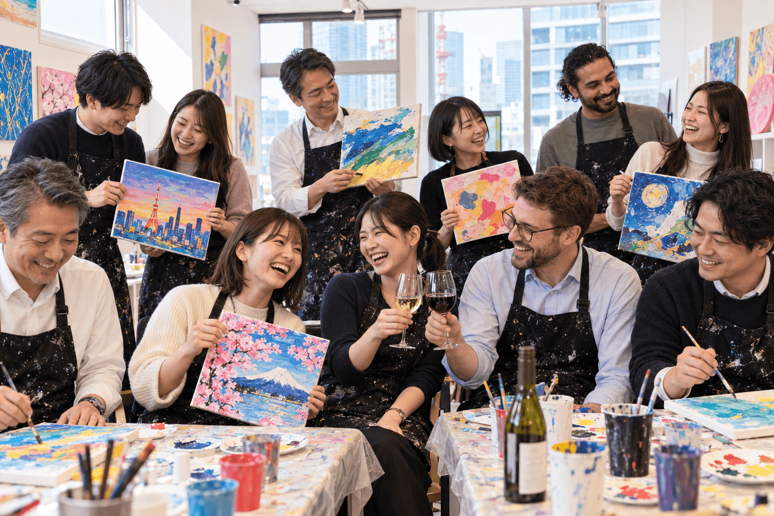 Artbarのスタジオをもとにした企業グループのアート体験イメージ