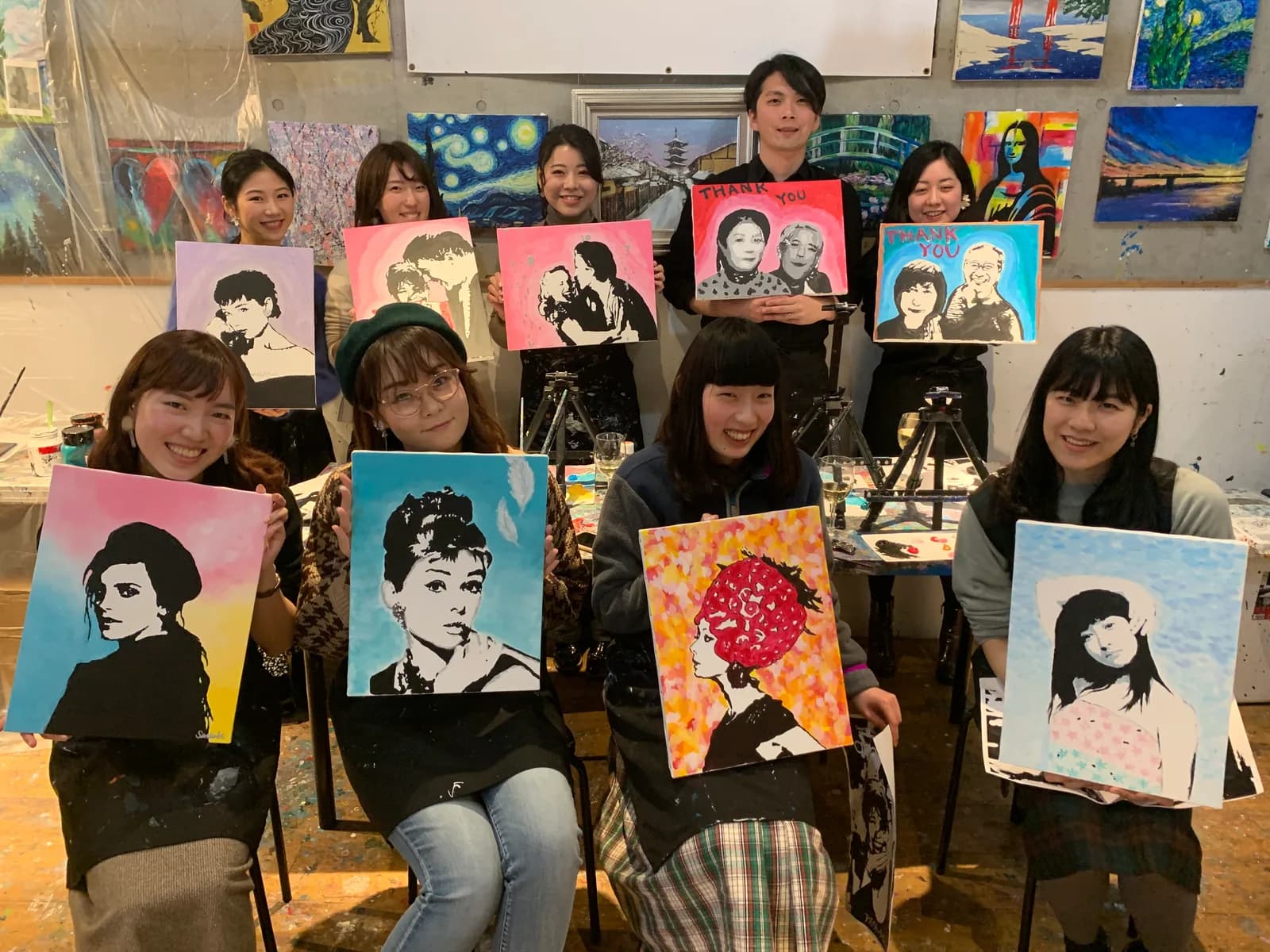 Paint Your Idol Classes with Wine paint and sip class at Artbar Tokyo