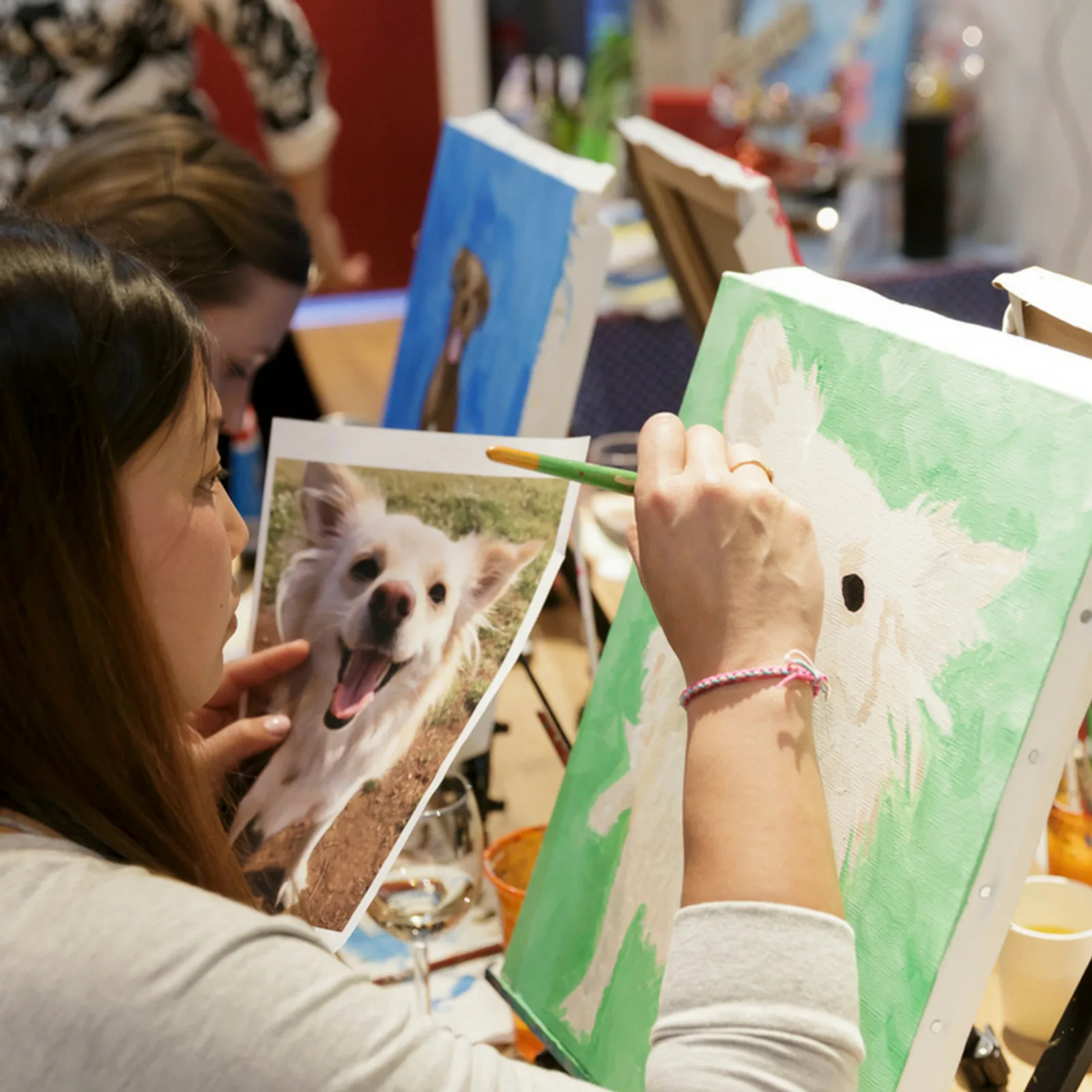 ペットを描こう paint and sip class at Artbar Tokyo