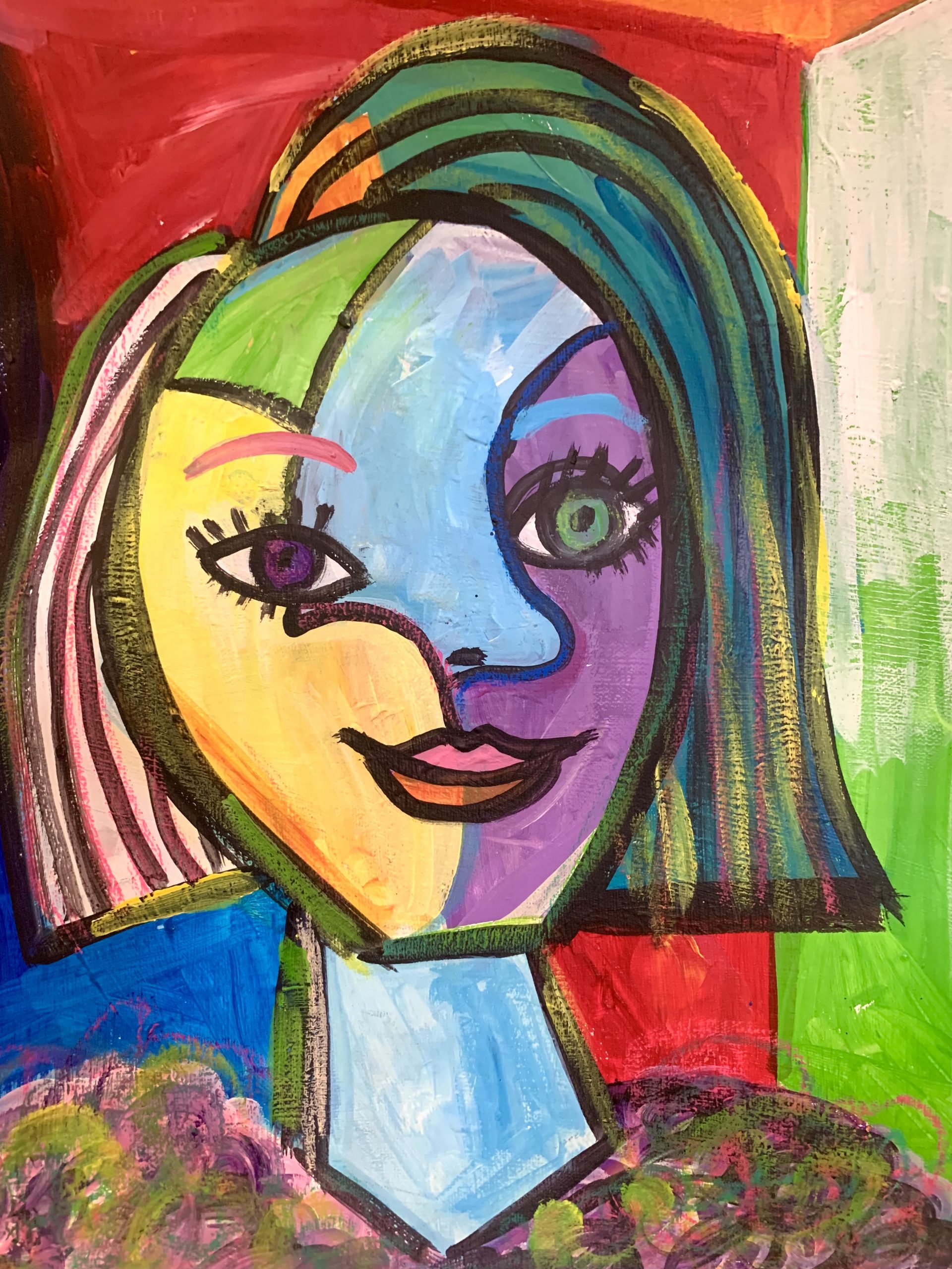 KIDS キッズピカソのスタイルで自画像 Picasso Self-Portrait – Artbar 