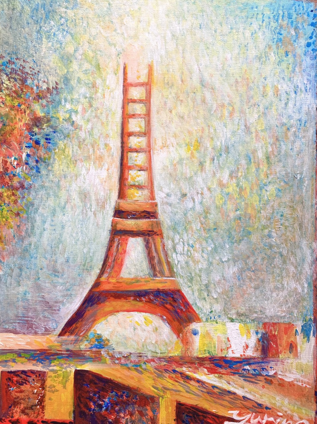 スーラ エッフェル塔 Seurat Eiffel Tower – Artbar Tokyo – Paint and