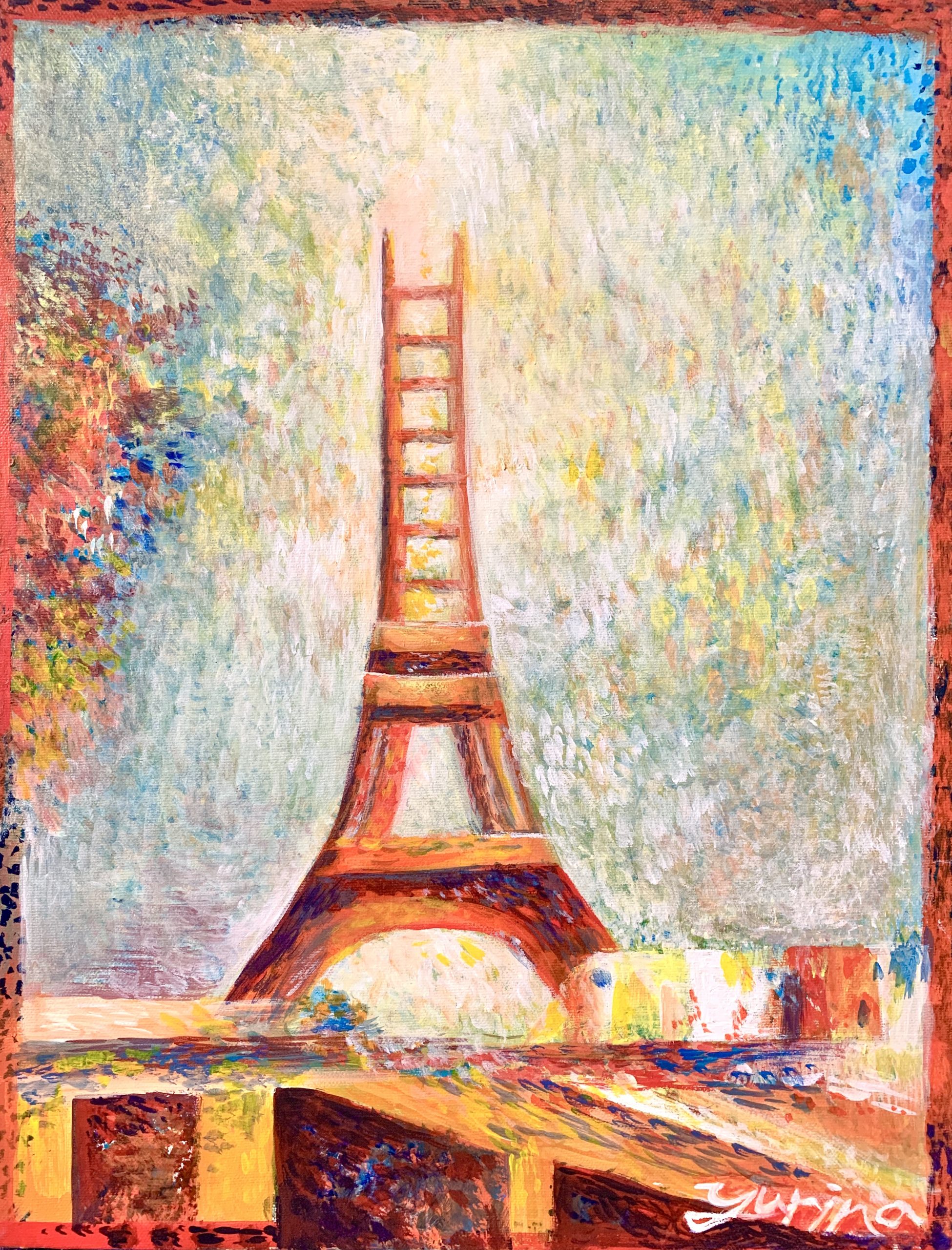 スーラ エッフェル塔 Seurat Eiffel Tower – Artbar Tokyo – Paint and