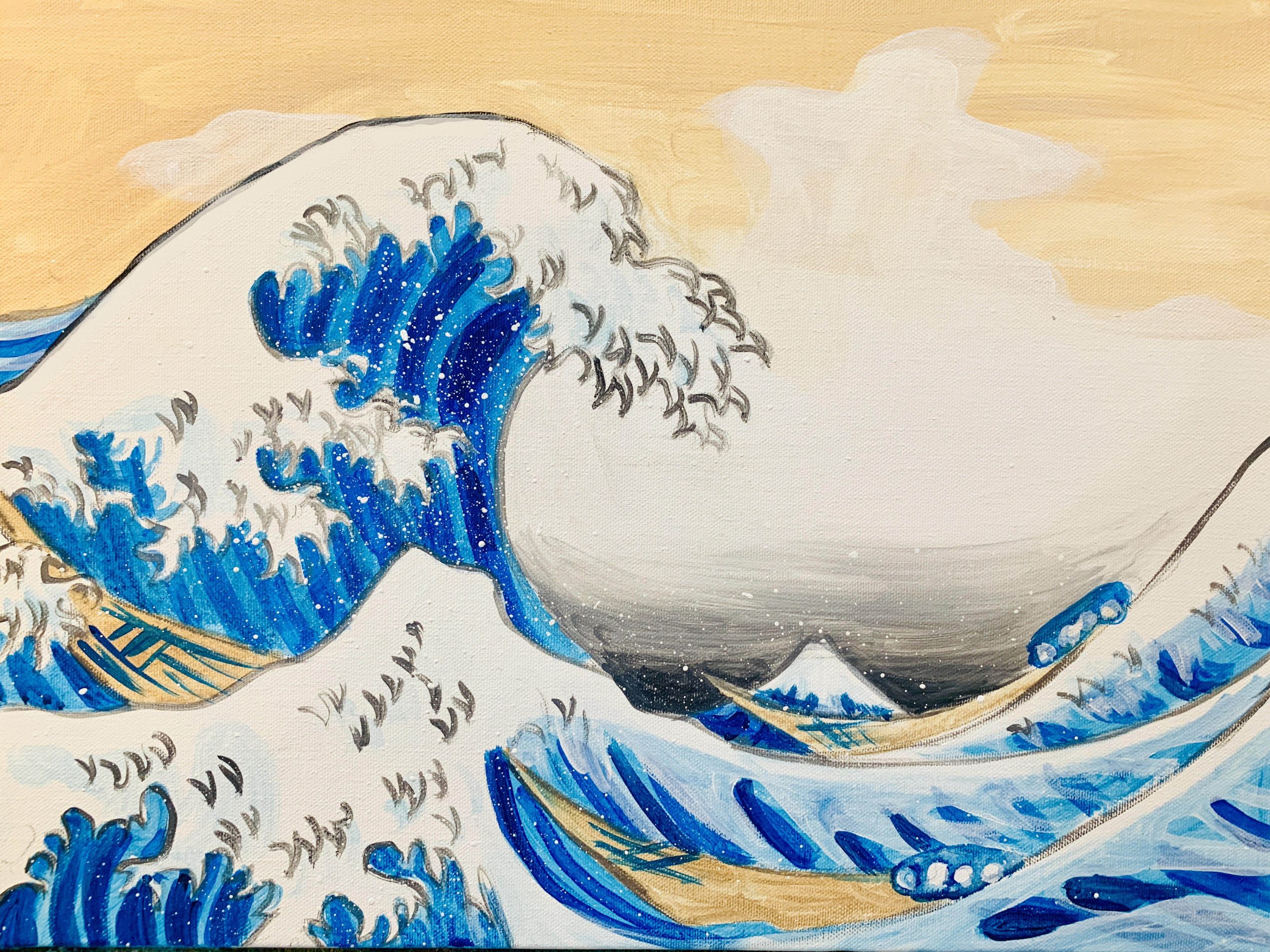 葛飾北斎の神奈川沖浪裏 Hokusai's Wave – Artbar Tokyo – Paint and 