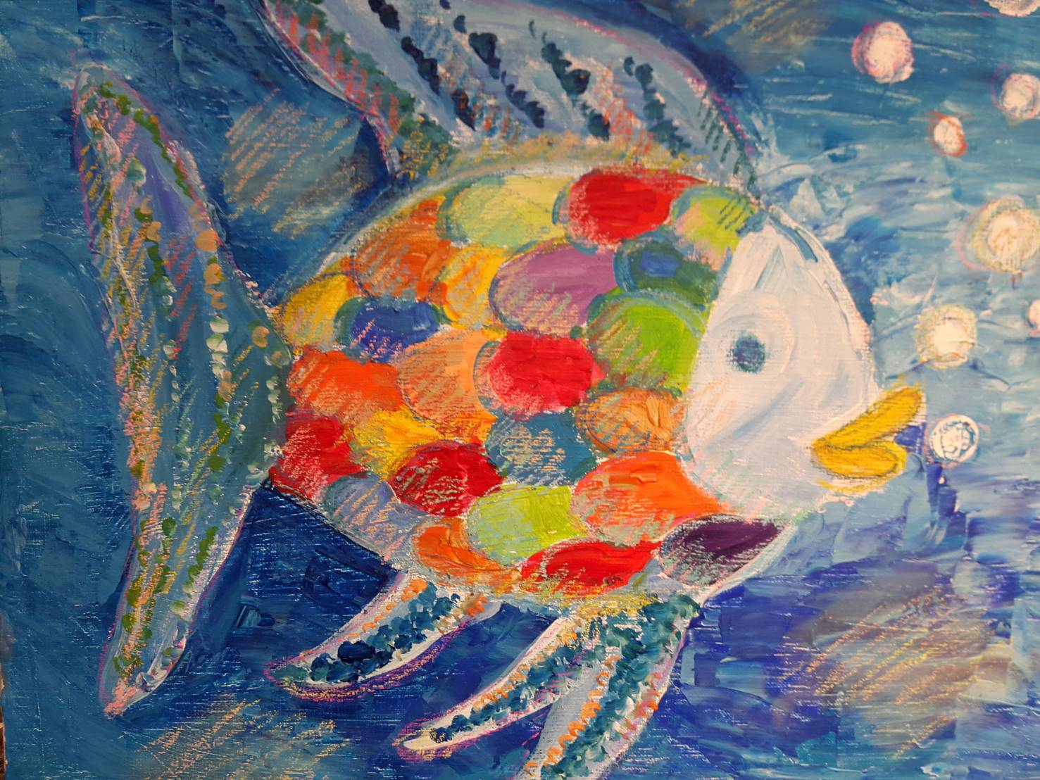 Mommy Me 虹色の魚 Rainbow Fish Artbar Tokyo Paint And Wine Studio Let Your Creativity And The Wine Flow