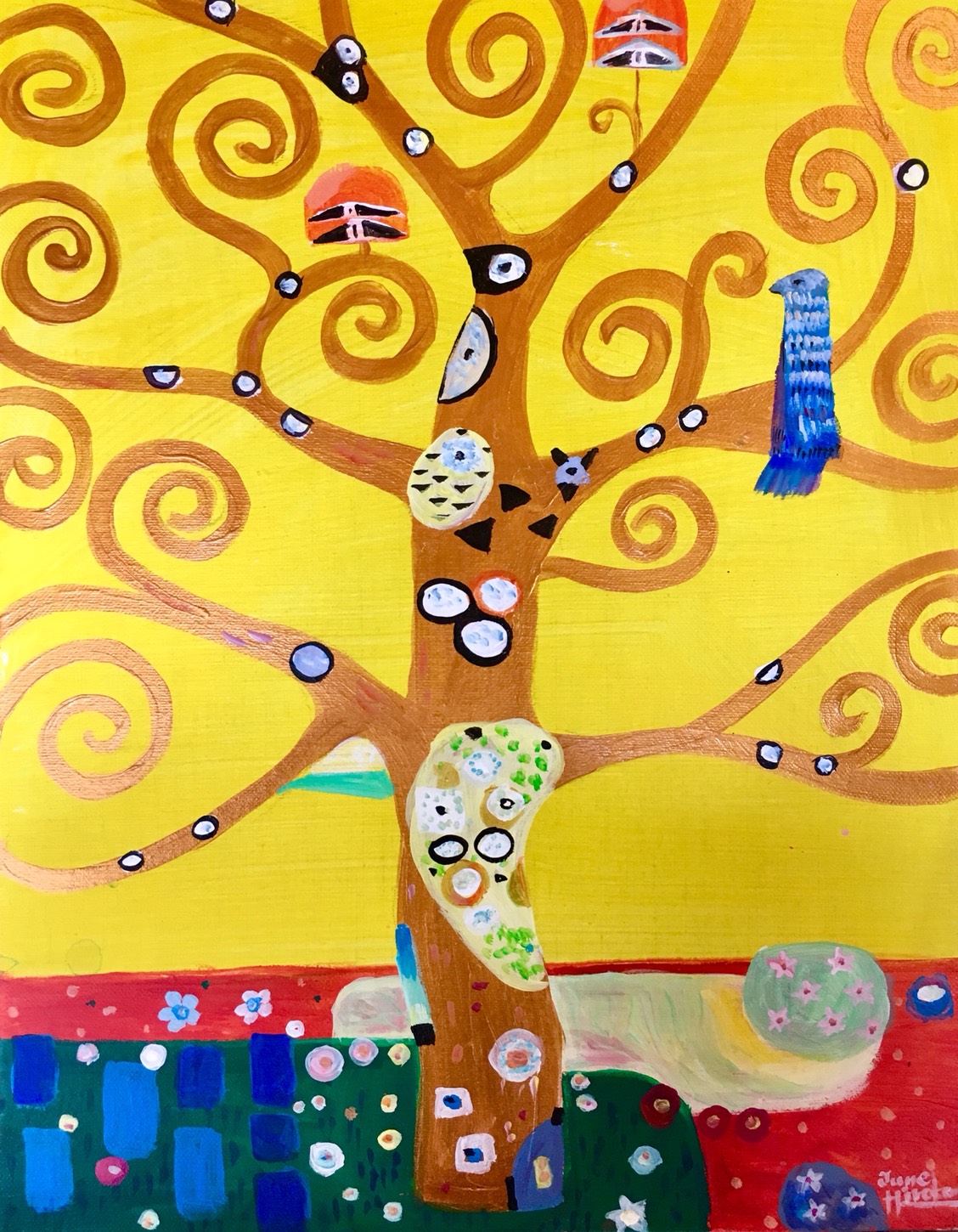 クリムトの生命の木 Klimt S Tree Of Life Artbar Tokyo Paint And Wine Studio Let Your Creativity And The Wine Flow