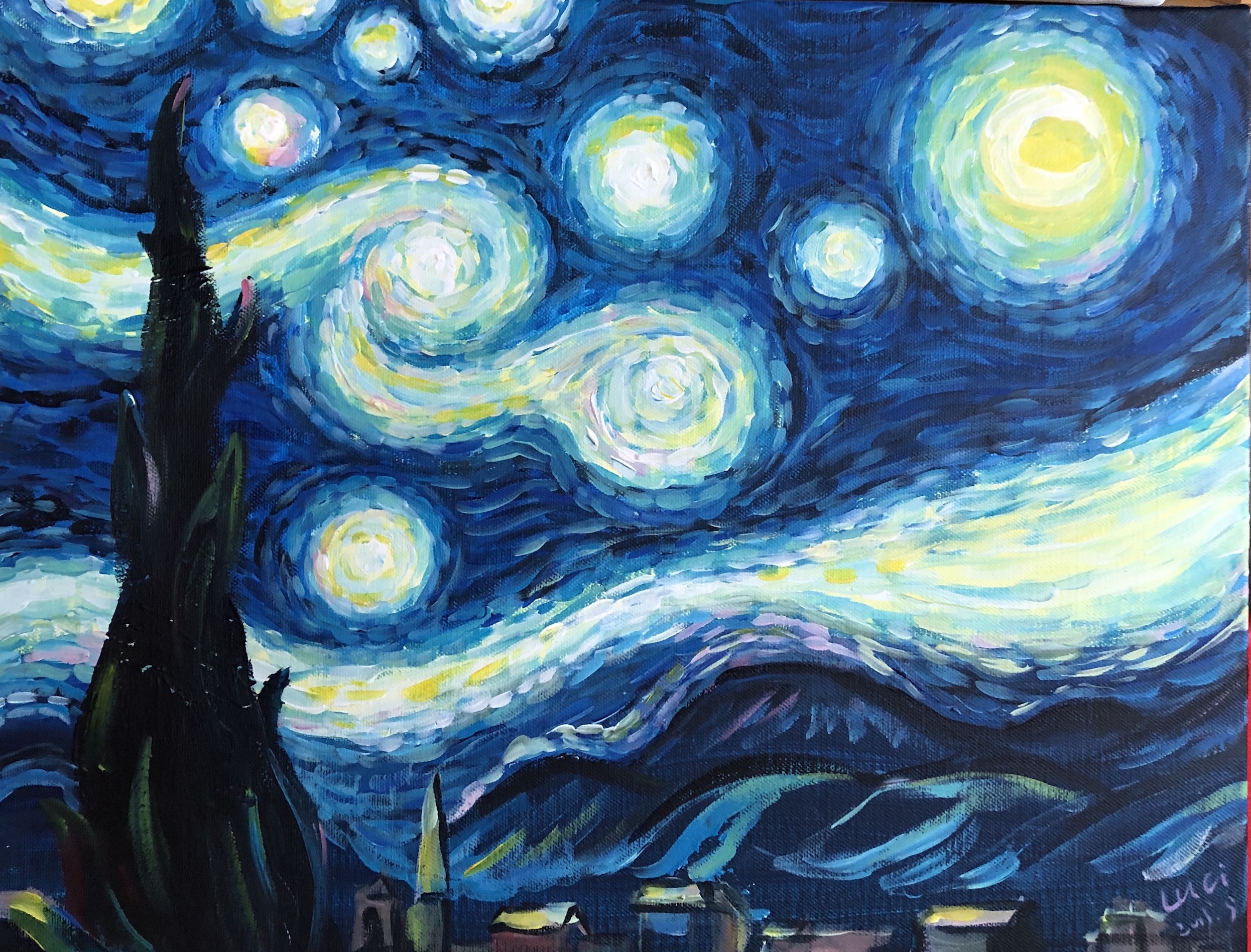 ゴッホ 星月夜 Van Gogh Starry Night – Artbar Tokyo – Paint and 