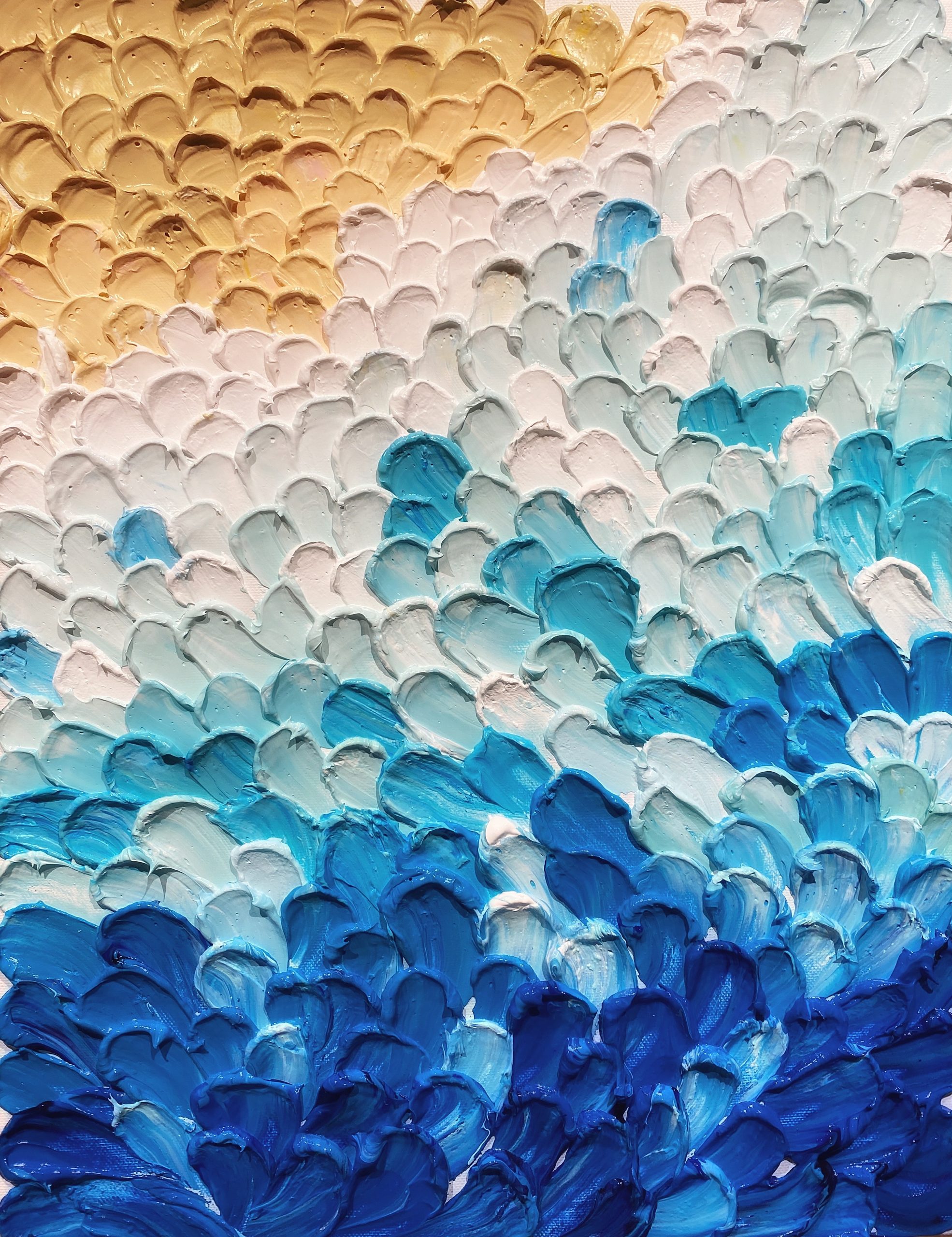 墨＋オレンジ色の絵の具を使用した彩墨画 | 水墨画・達風 色彩の