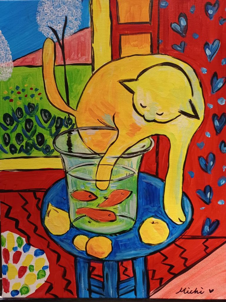 マティス 金魚と猫 Matisse Fish and Cat – Artbar Tokyo – Paint and Wine Art Studio:  Let Your Creativity and the Wine Flow!