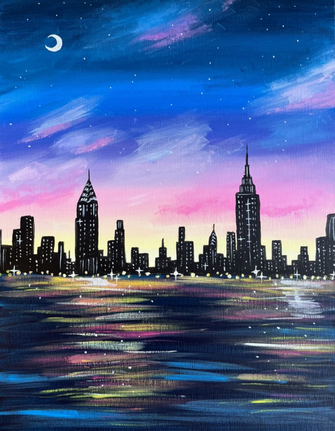 New York Skyline ニューヨークのスカイライン – Artbar Tokyo – Paint