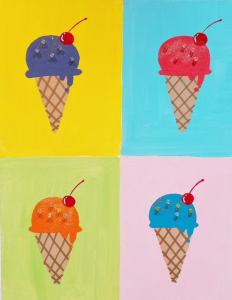 ICECREAM アイスクリーム　バスケットボール カラフルデザイン illustration-fresh-delicious-