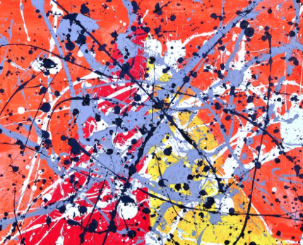 抽象画 Paint like Jackson Pollock – Artbar Tokyo – Paint and Wine 