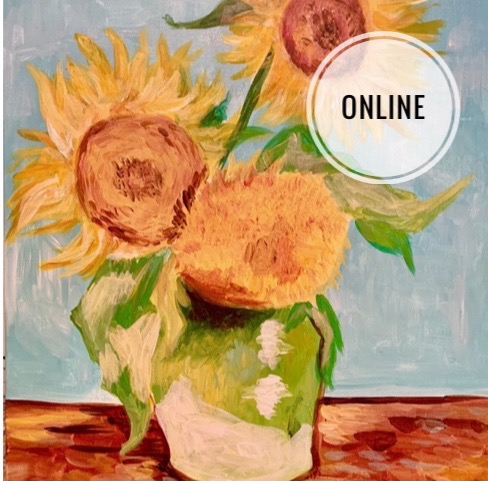 ONLINE! ゴッホのひまわり Van Gogh Sunflowers – Artbar Tokyo – Paint And Wine ...