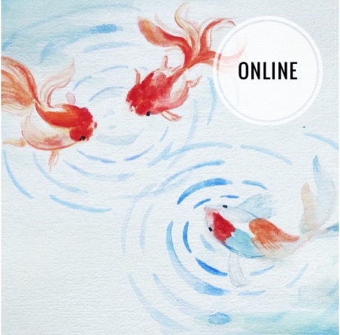 Online 水彩絵 金魚 Watercolor Technique Goldfish Artbar Tokyo Paint And Wine Art Studio Let Your Creativity And The Wine Flow