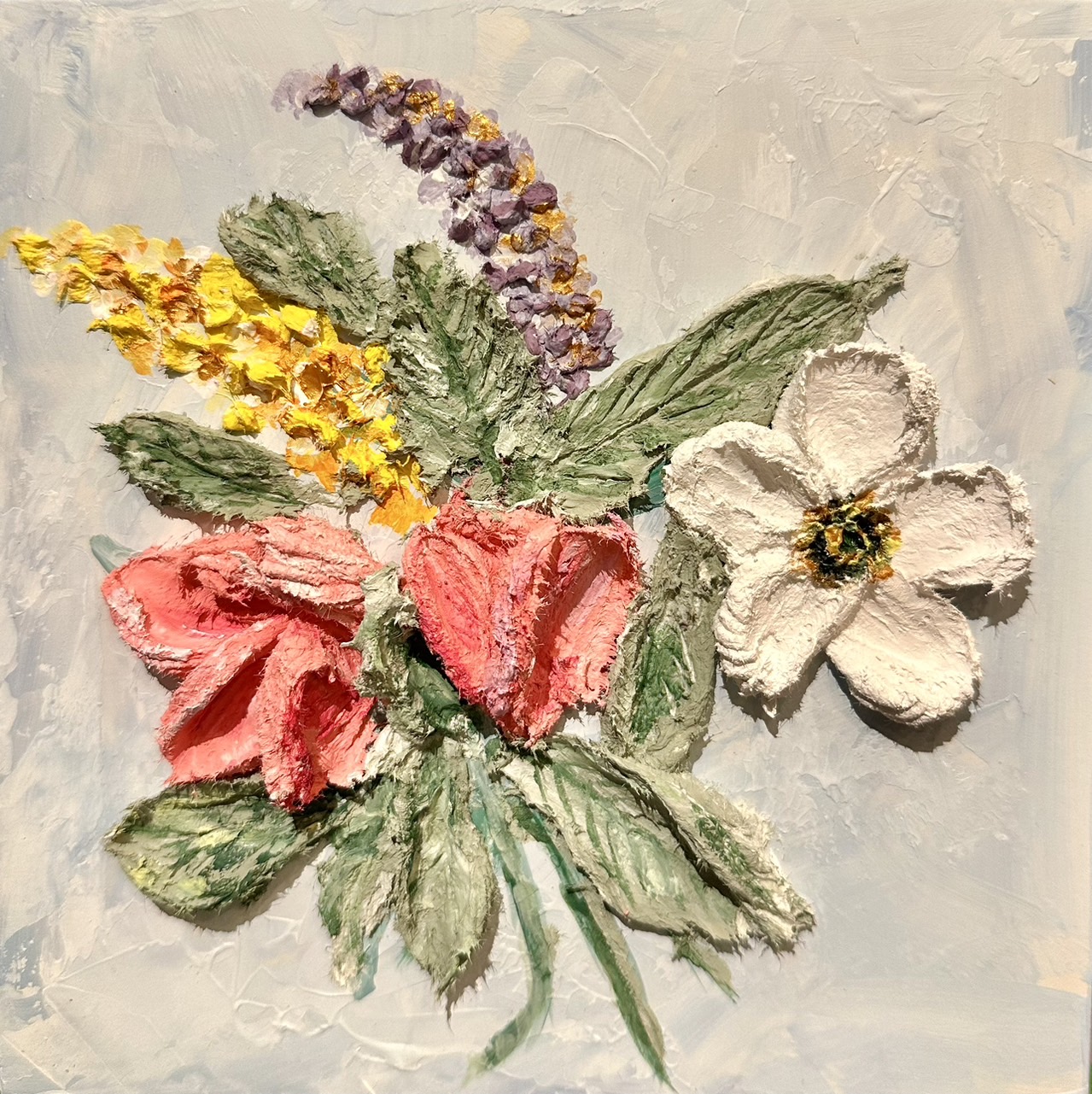 スカルプチャーアート入門- Introduction into Sculpture Painting -Spring Flowers ...