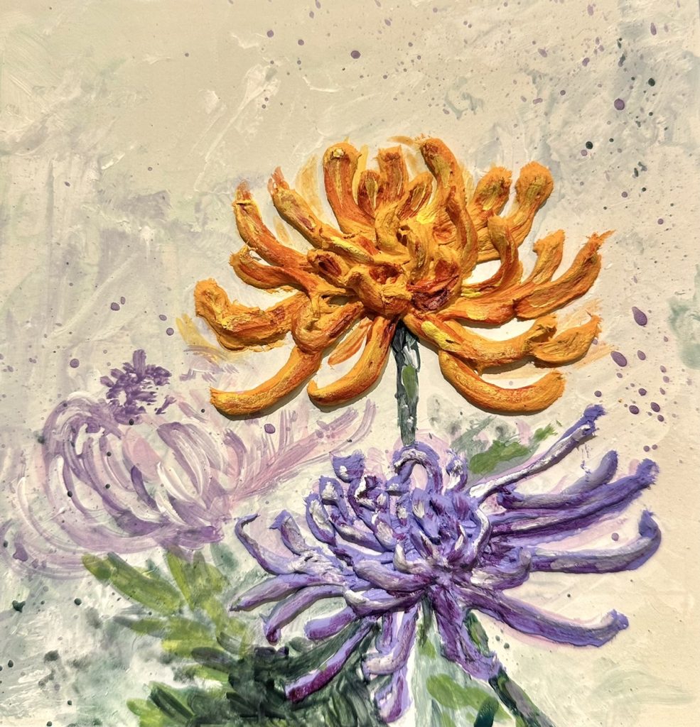 スカルプチャーアート入門 -菊の花 Introduction into Sculpture Painting -Chrysanthemum –  Artbar Tokyo – Paint and Wine Art Studio: Let Your Creativity and the Wine  Flow!