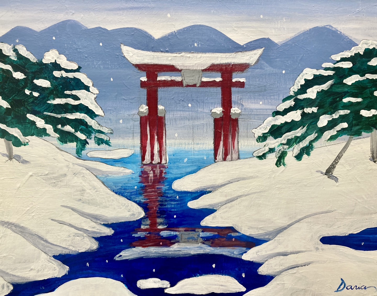 鳥居に降り積もる雪 Snow Falling on Torii Gate – Artbar Tokyo