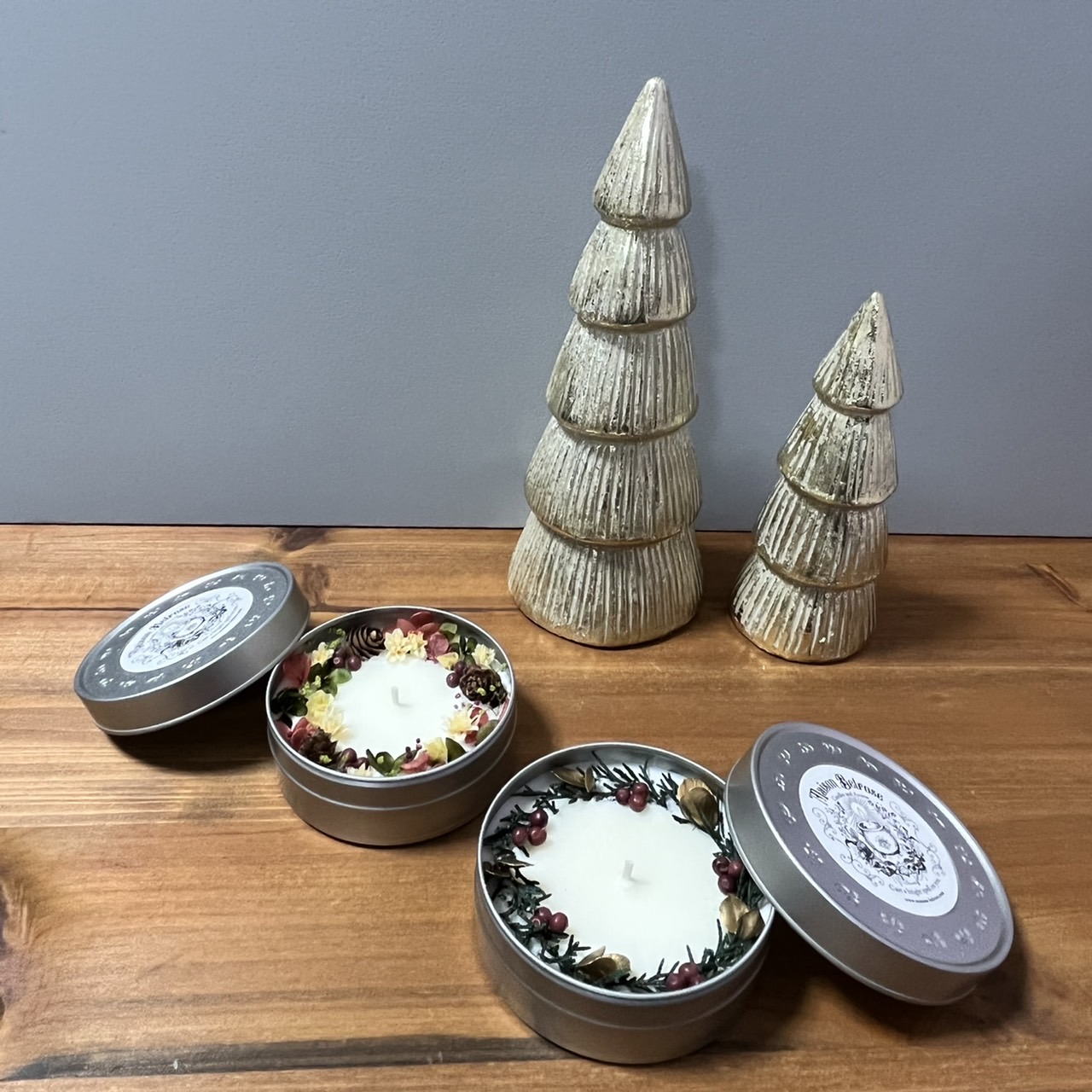 Craft Morning Holiday Soy candle in can ホリデーシーズンの缶入りソイキャンドル Artbar Tokyo Paint and Wine Art