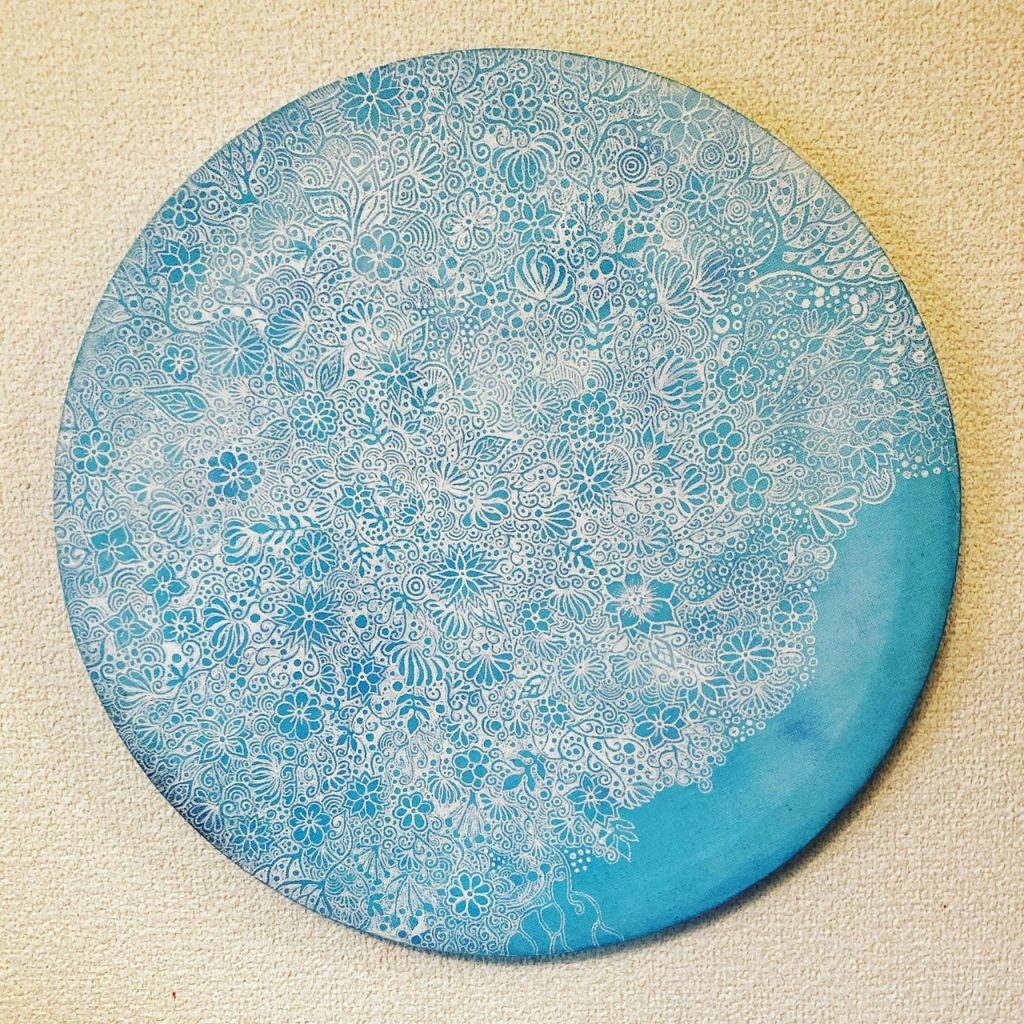 フラワー ドリーム 丸いキャンバス Floral Dream Round Canvas