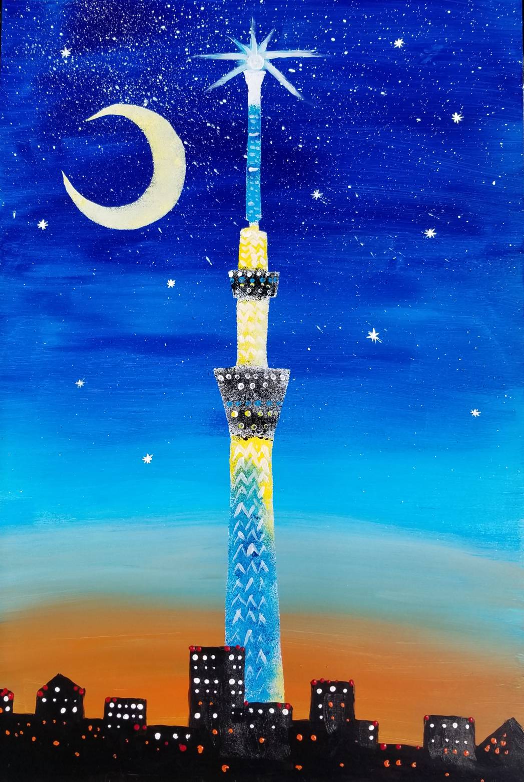 YOKOHAMA – Kids キッズ 夜空とスカイツリー Sky Tree at Night – Artbar Tokyo – Paint and  Wine Art Studio: Let Your Creativity and the Wine Flow!