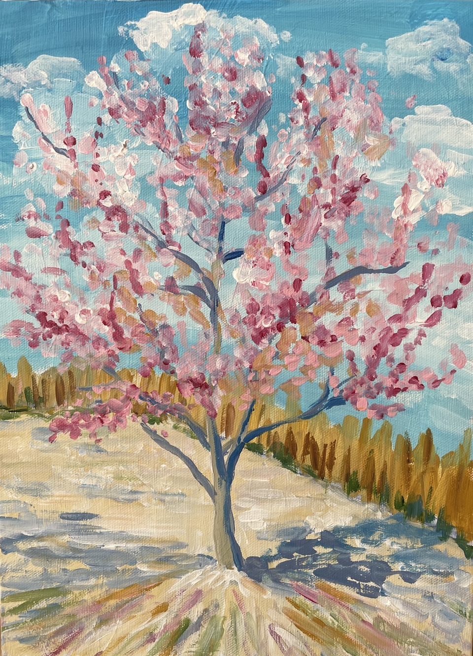 peck pinon 絵画 ゴッホの桃の木 Van Gogh Peach Tree – Artbar Tokyo – Paint and Wine