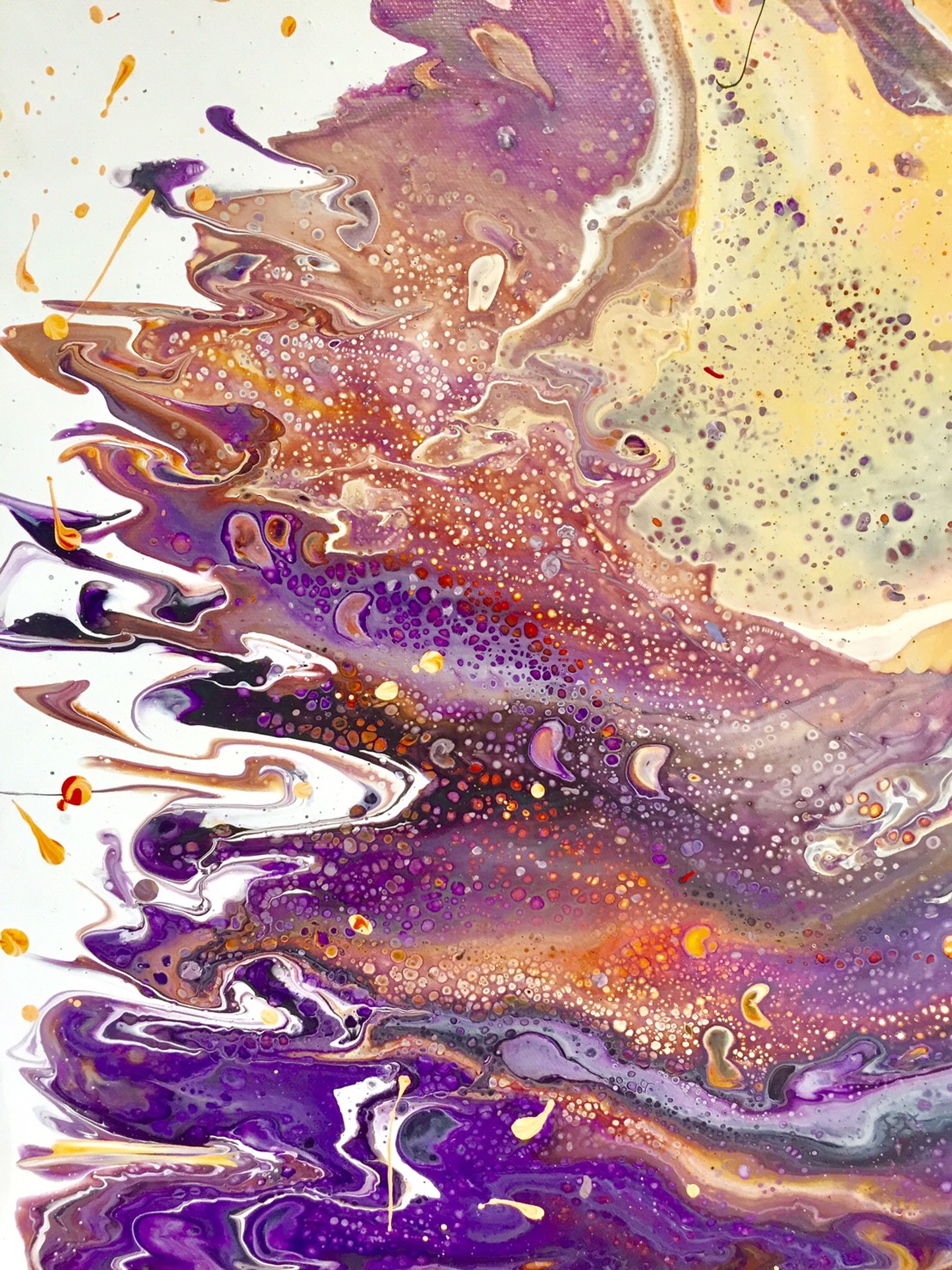 YOKOHAMA F6 長方形 たらし込みアート Rectangle Paint Pouring