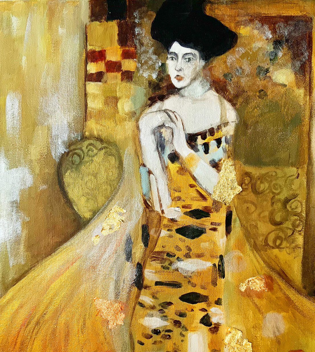 クリムト風ポートレート Klimt style portrait – Artbar Tokyo – Paint