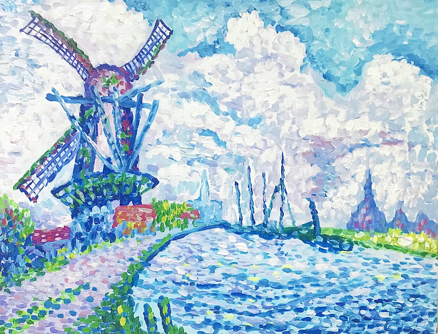 シニャック オーヴェルシーの運河- Signac -The Canals of Auversy