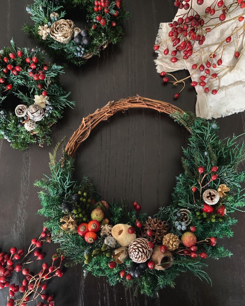 ホリデーリース Holiday Wreath – Artbar Tokyo – Paint and Wine Art